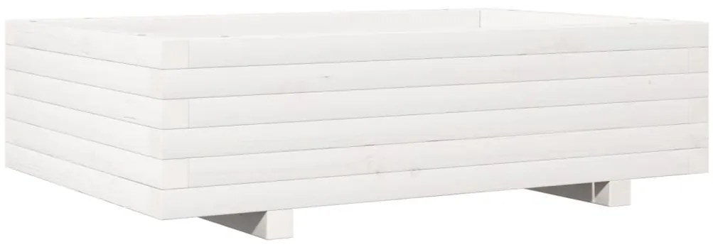 Vaso/floreira de jardim 90x60x26,5 cm pinho maciço branco