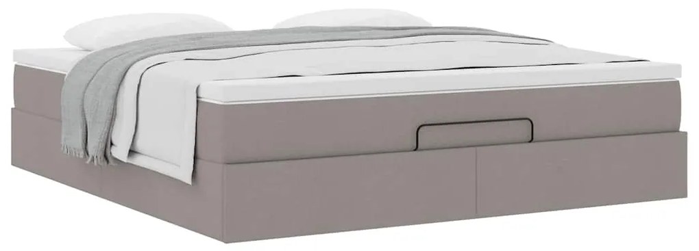 moldura de cama otomana vidaXL com tecido Taupe 180x200cm