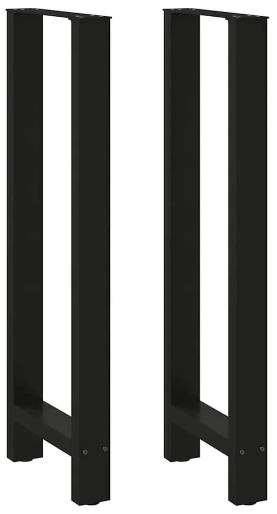 vidaXL Pés para mesa de bar pretos 2 peças 50x(110-111) cm aço