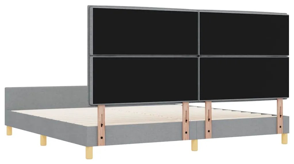 Estrutura de Cama vidaXL em Cinza Claro, 200x200 cm, Tecido