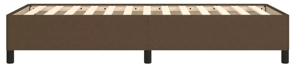 Estrutura de cama sem colchão 90x190 cm tecido castanho-escuro
