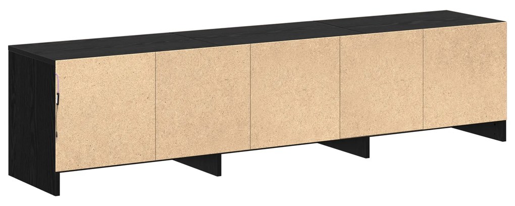 Armário de TV com LED Carvalho Preto 162.5x34x40 cm Madeira Engenheira