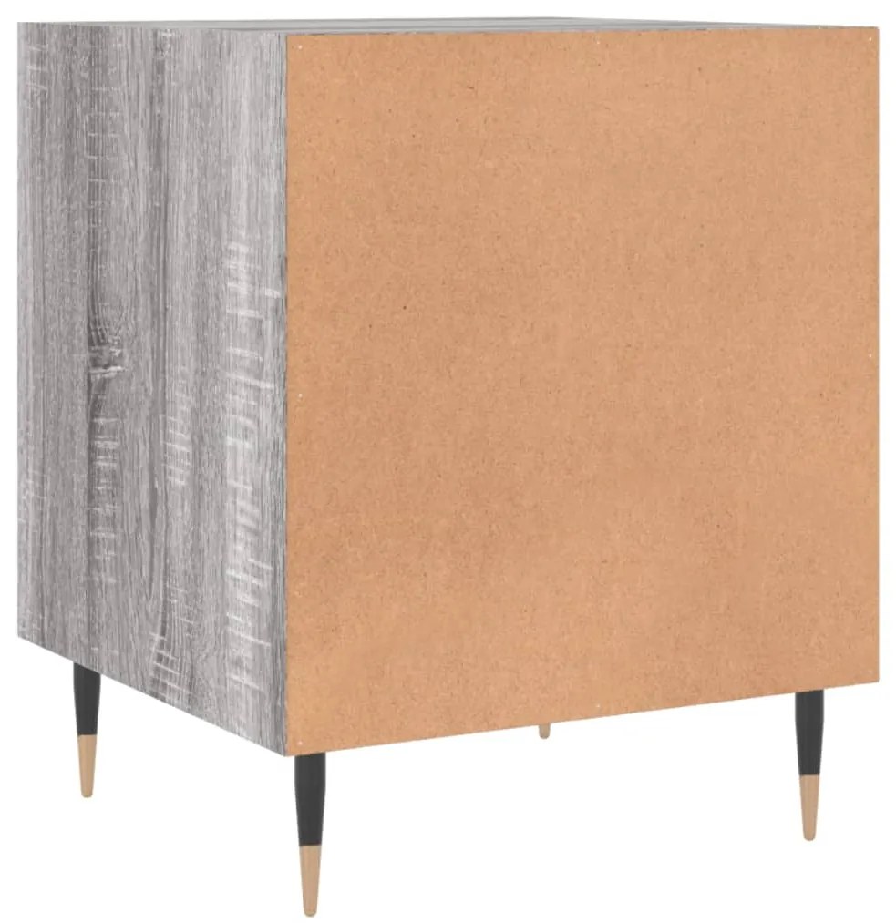 Mesa cabeceira 40x40x50 cm derivados de madeira cinzento sonoma