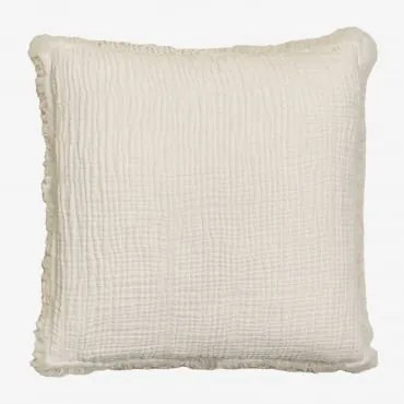 Almofada Quadrada De Gaze De Algodão (45x45 Cm) Jobert Crema - Sklum
