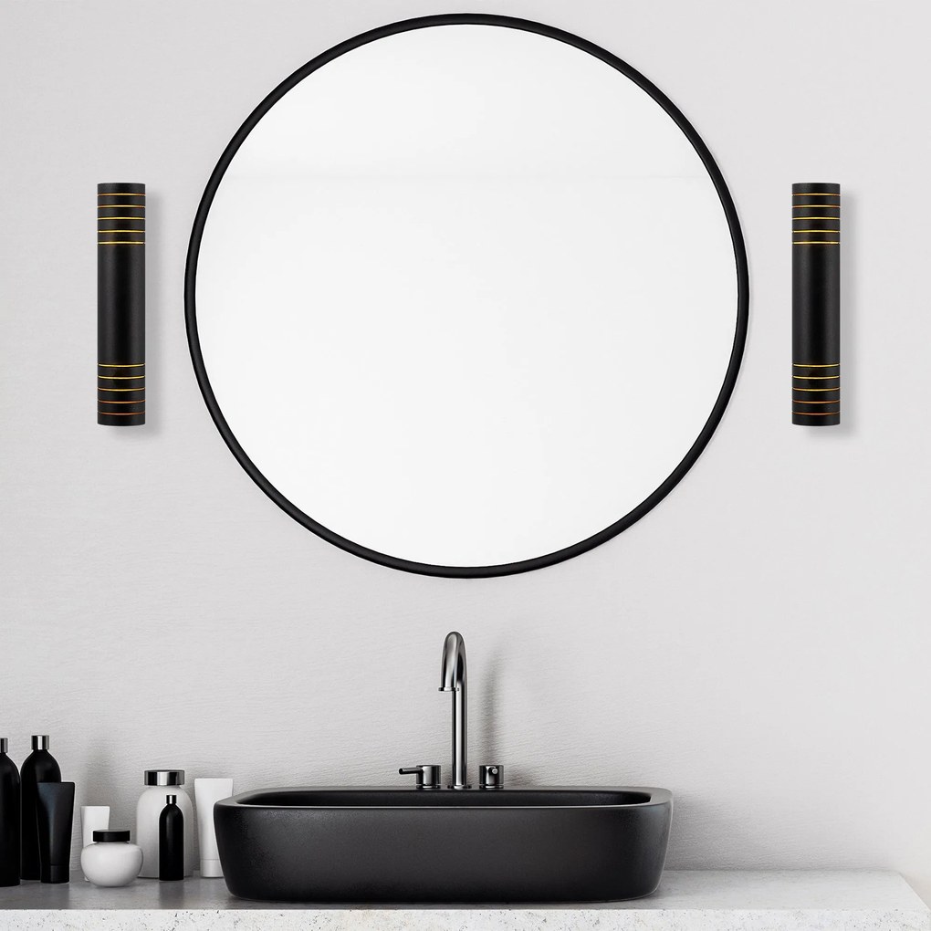 Aplique de Parede Cut – Preto e Amarelo – 8 x 12 x 40 cm