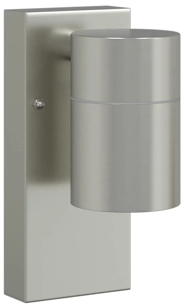 Luzes de Parede Externas 2 pcs Aço Inoxidável Prata IP44