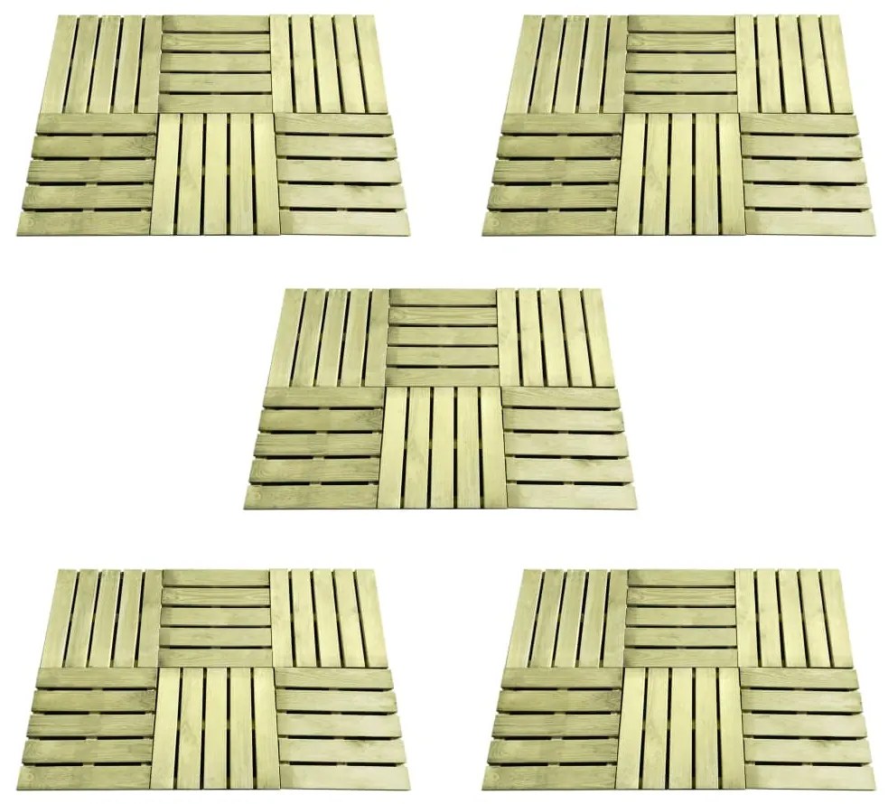 276433 vidaXL Ladrilhos de pavimento 30 pcs 50x50 cm madeira verde