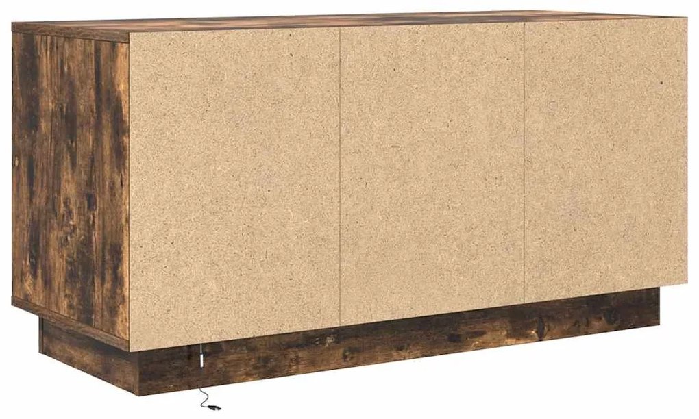 Móvel de TV com luzes LED 100x41x50 cm carvalho fumado