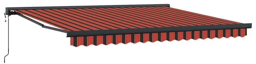 Toldo Retrátil Automático Laranja e Marrom 400 x 300 cm