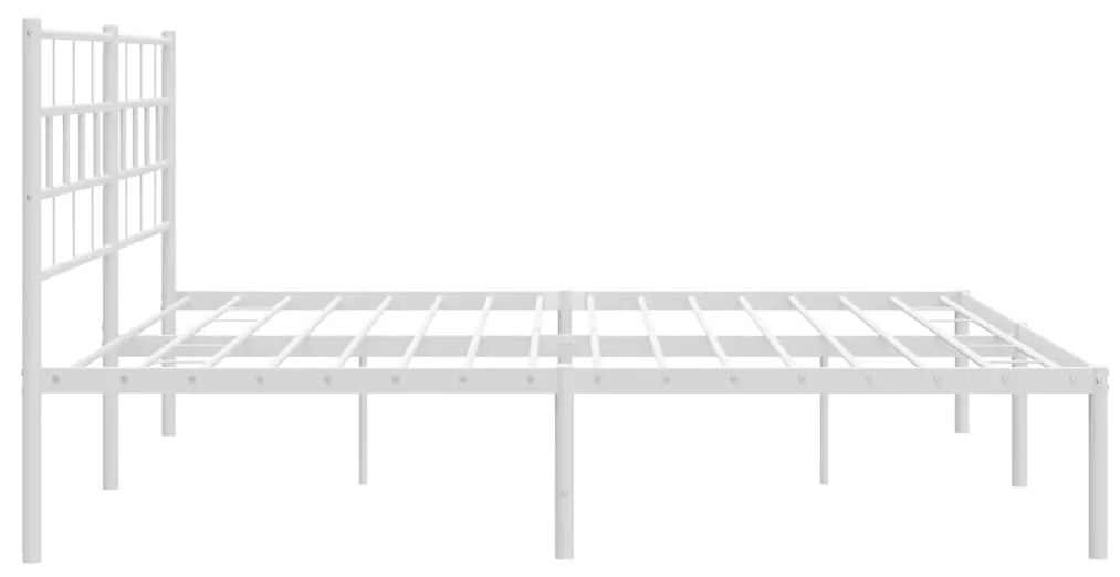 Estrutura de cama com cabeceira 183x213 cm metal branco