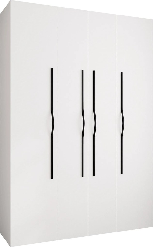 Roupeiro Hartford 564, Preto, Branco, 246x170x42cm, Portas para roupeiro: Com dobradiças, Número de prateleiras: 12, Número de prateleiras: 12