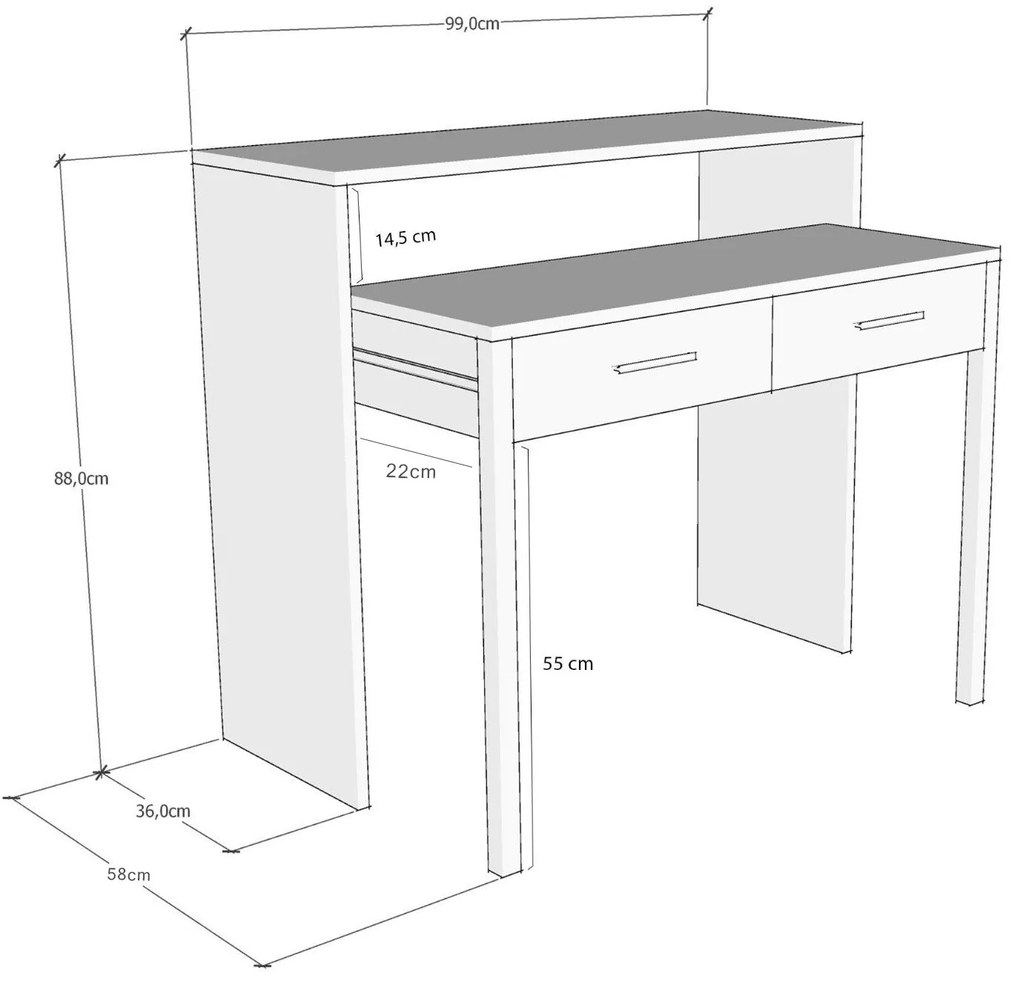 Secretária My Desk – Branco – 99x88x66 cm
