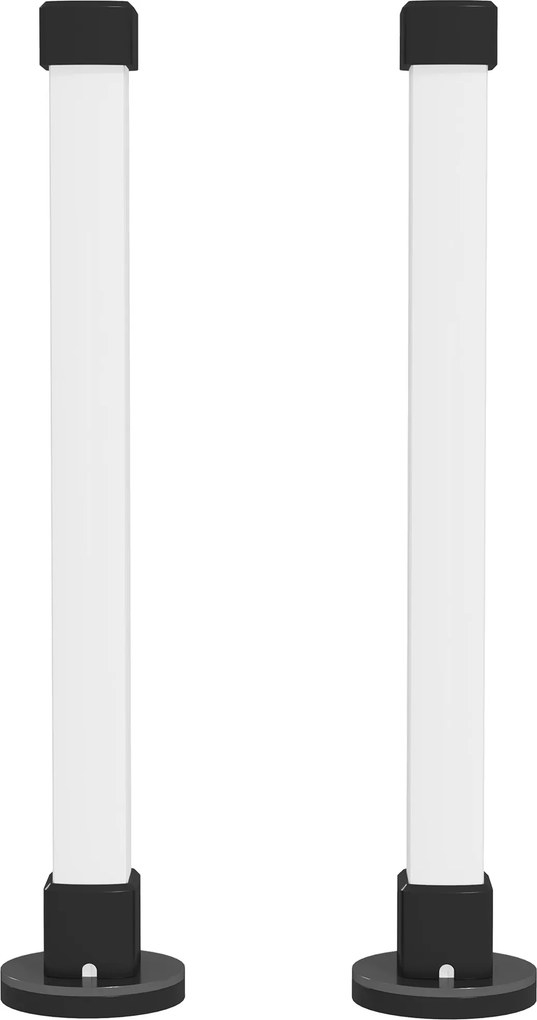 HOMCOM Conjunto de 2 Candeeiros de Mesa LED com Controlo Remoto App Bluetooth Sincronização com Música 6x6x32,5 cm Branco | Aosom Portugal