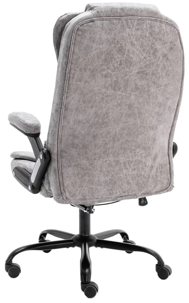 Cadeira de massagens p/ escritório couro artificial cinza-claro