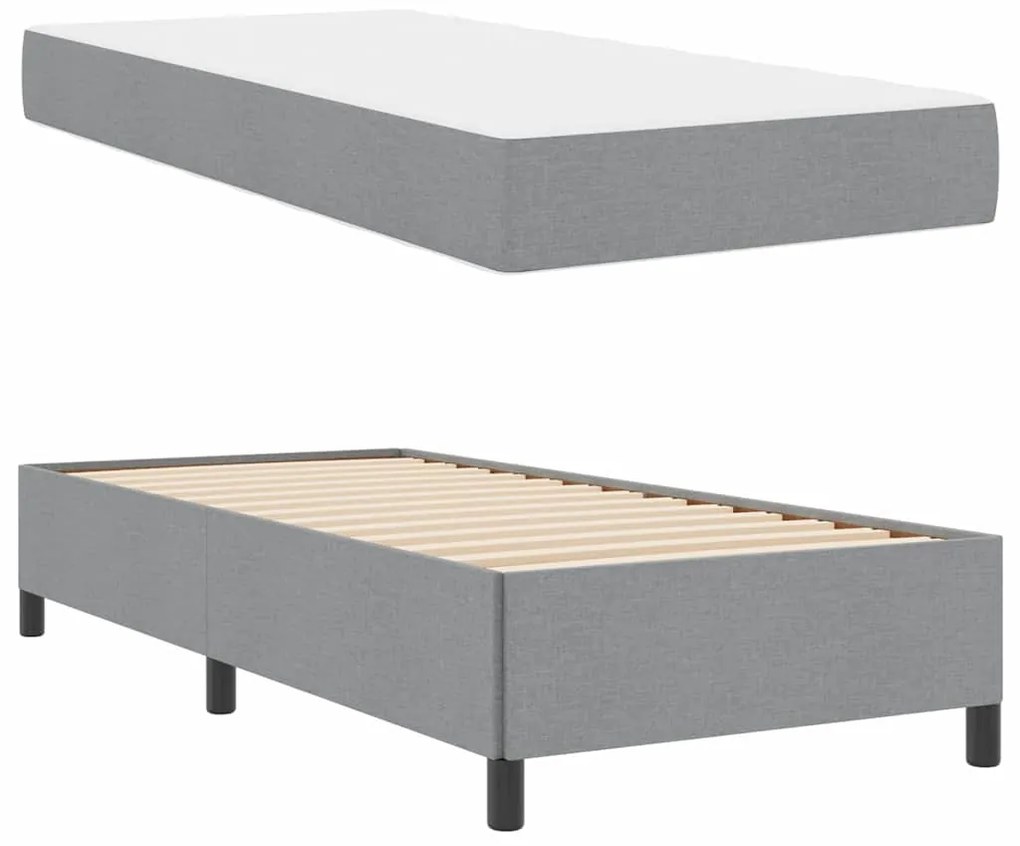 Cama Box Cinza claro, Preto 90 x 190 cm