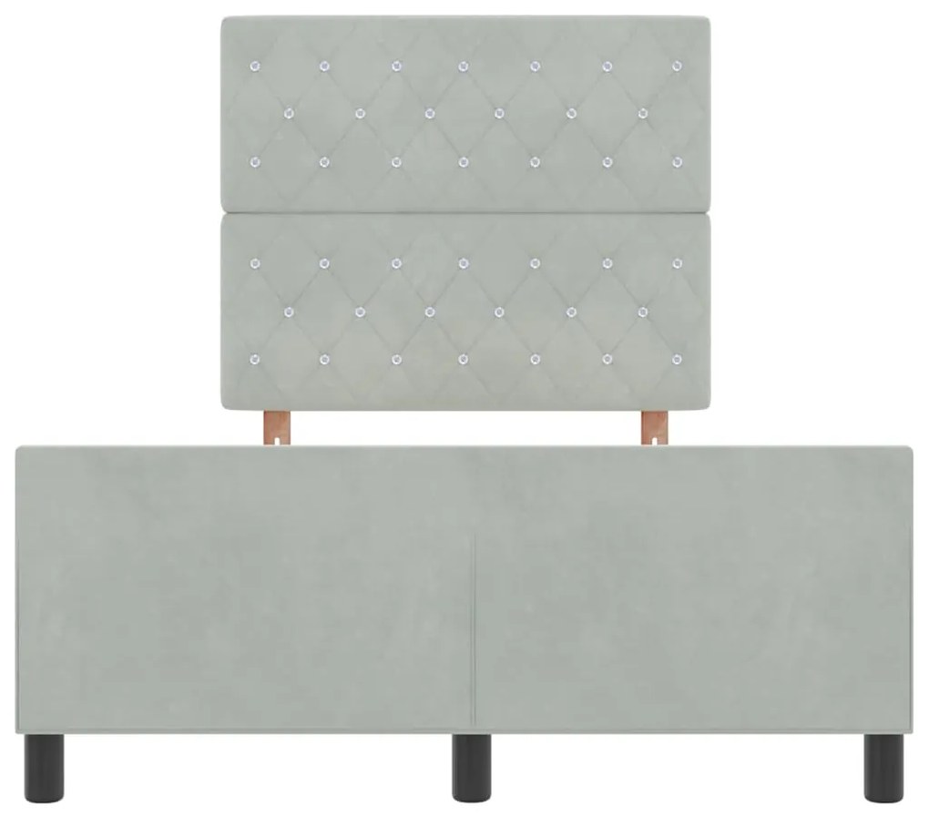 Cama vidaXL Cinza Claro 120x190 cm Veludo