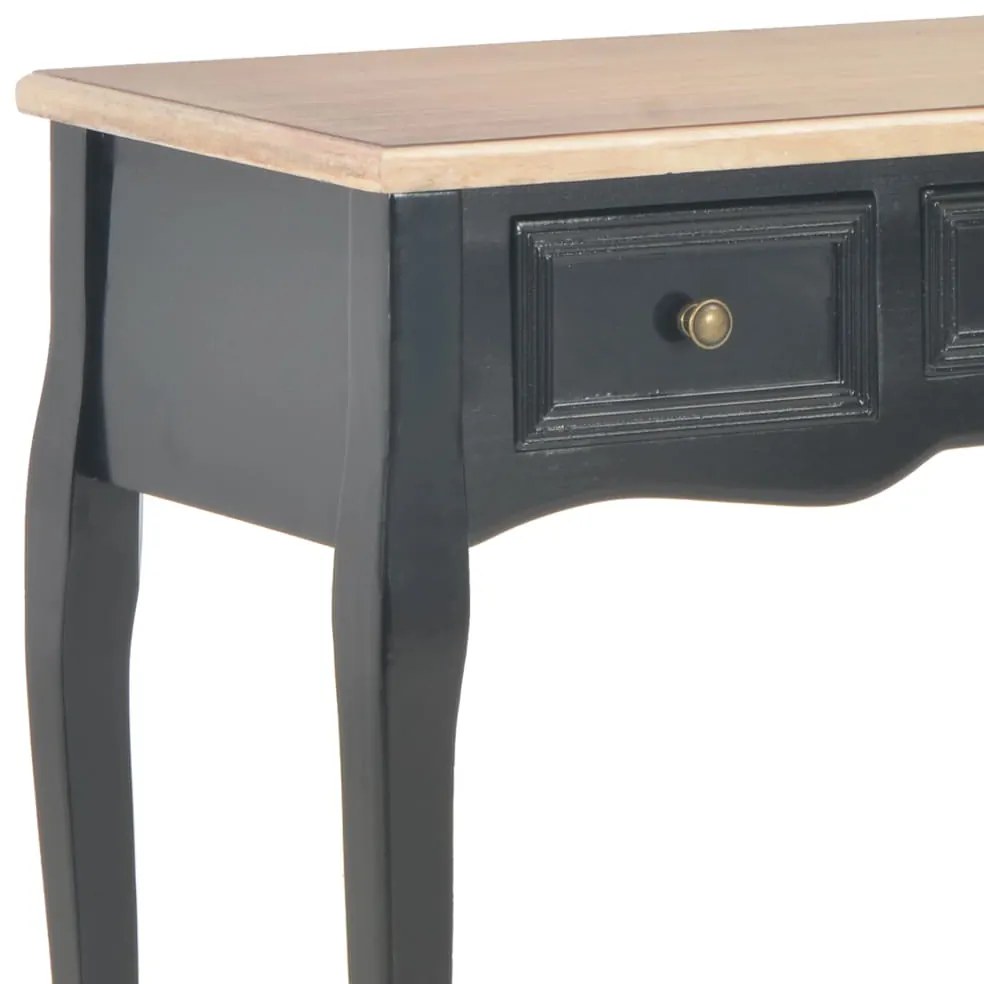 Toucador/mesa consola com 3 gavetas preto