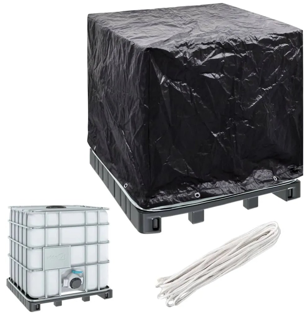 vidaXL Cobertura para recipiente IBC com 8 ilhós 116x100x120 cm