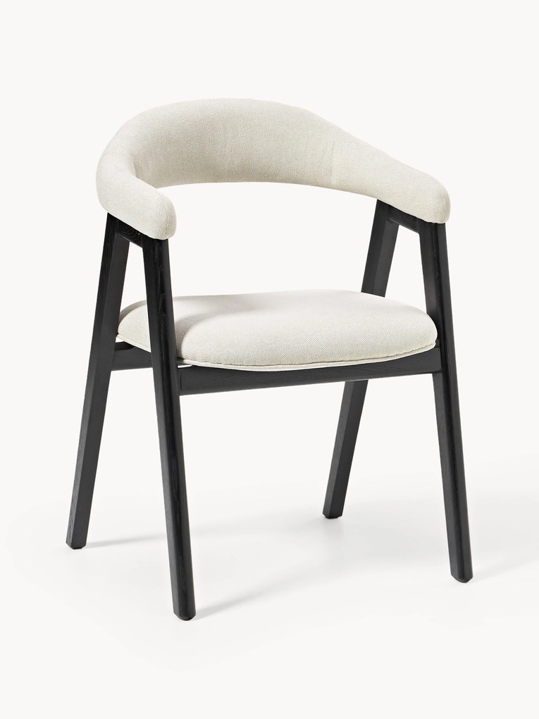 Cadeira de jantar estofada com braços Nik