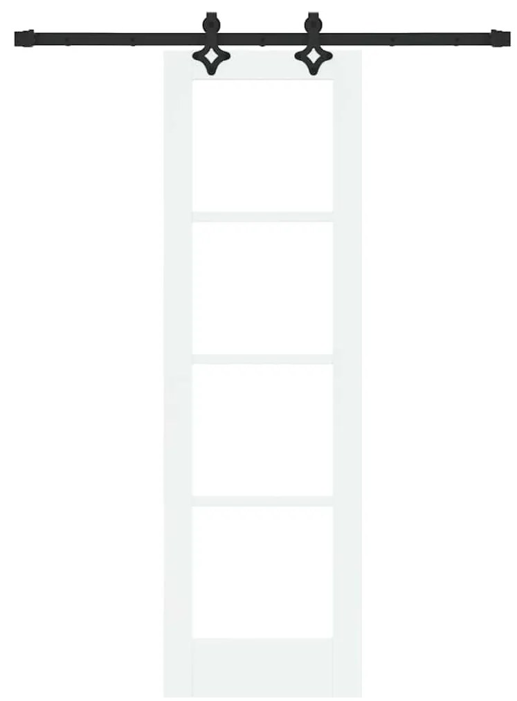 Porta Deslizante vidaXL com Conjunto de Ferragens Branca 61x198.5 cm d