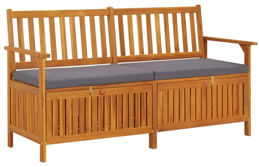 Banco de arrumação c/ almofadão 148 cm madeira de acácia maciça