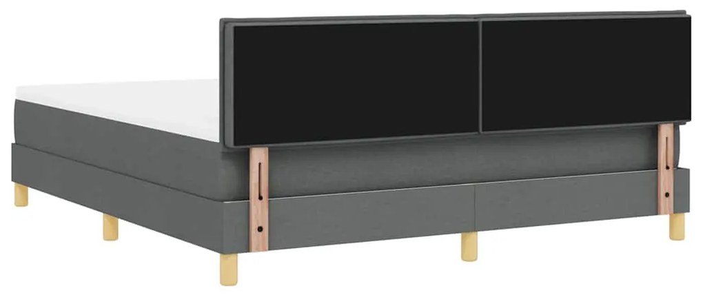 Cama Box Spring com Colchão Cinza Escuro 180x200 cm Tecido