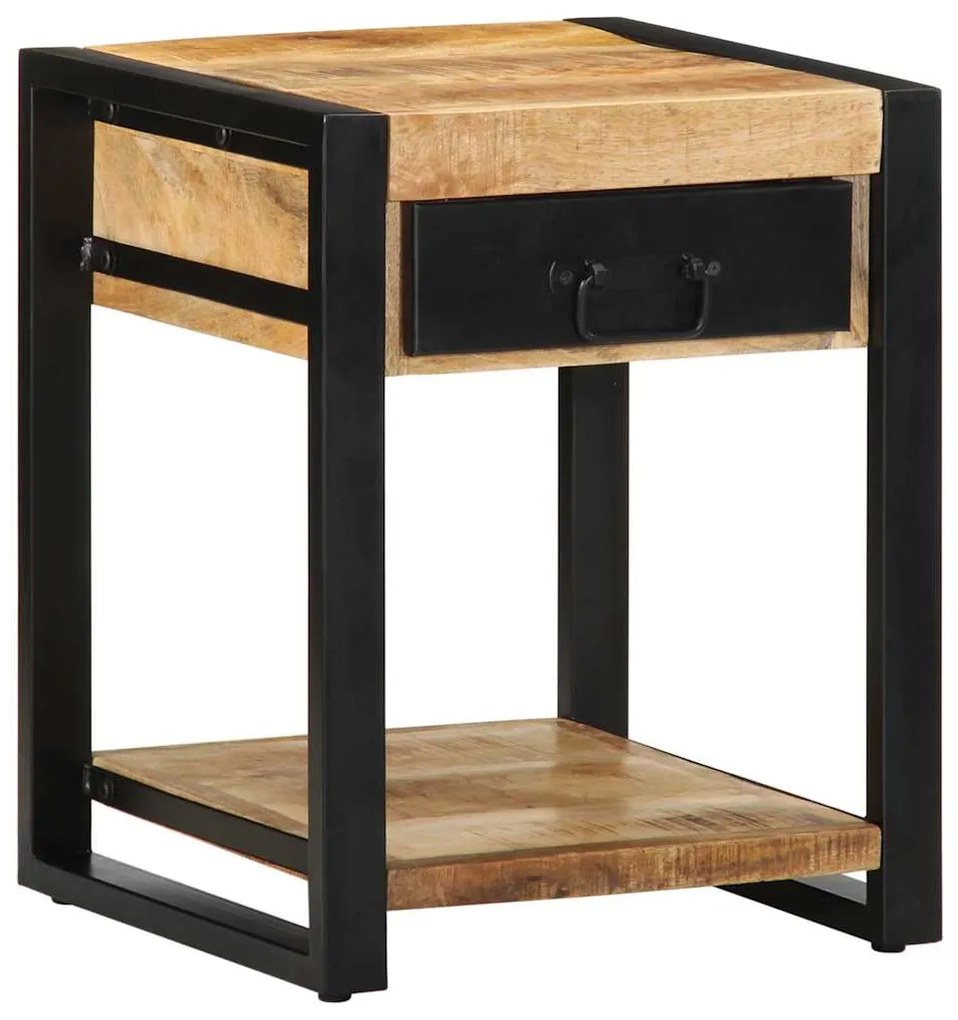 Mesa de apoio 40x40x50 cm madeira de mangueira áspera maciça