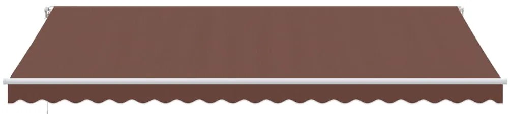 Toldo retrátil manual 500x300 cm castanho