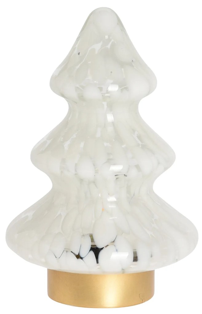 Lâmpada Mesa Com Luz Led Árvore Natal Vidro 20CM
