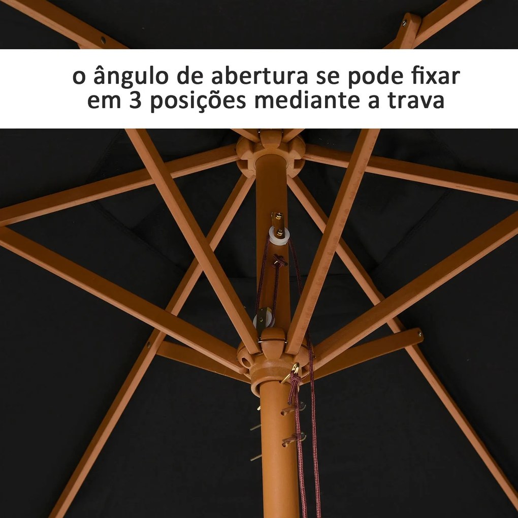Guarda-Sol de Jardim Siena com Sistema de Polia e 6 Hastes – Ø250x230