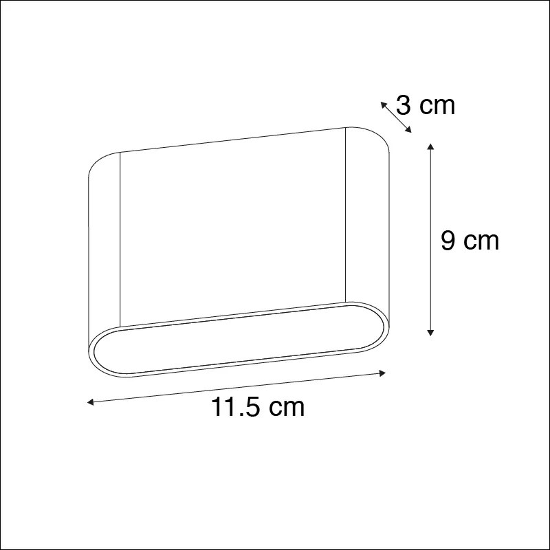 Candeeiro de parede exterior moderno branco 11,5 cm com LED - Batt Moderno