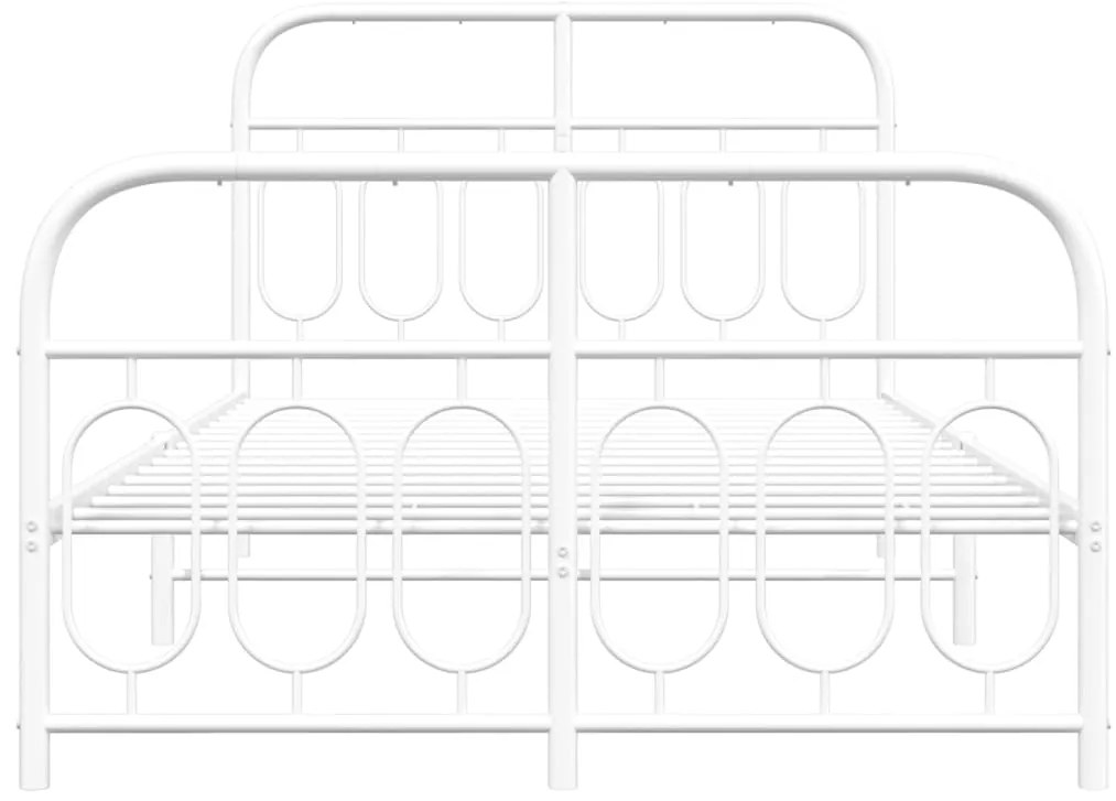 Estrutura de cama com cabeceira e pés 120x190 cm metal branco