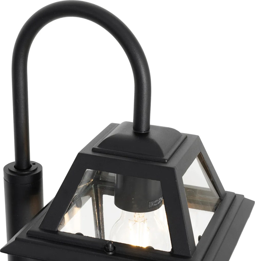 Candeeiro de exterior clássico preto 135 cm IP44 - Berta