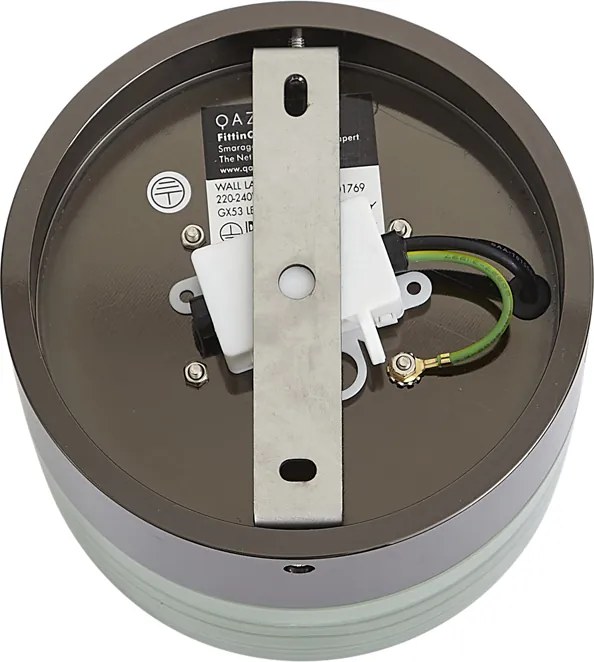 Candeeiro de Parede Design Preto com Vidro Verde Claro IP44 - Michele