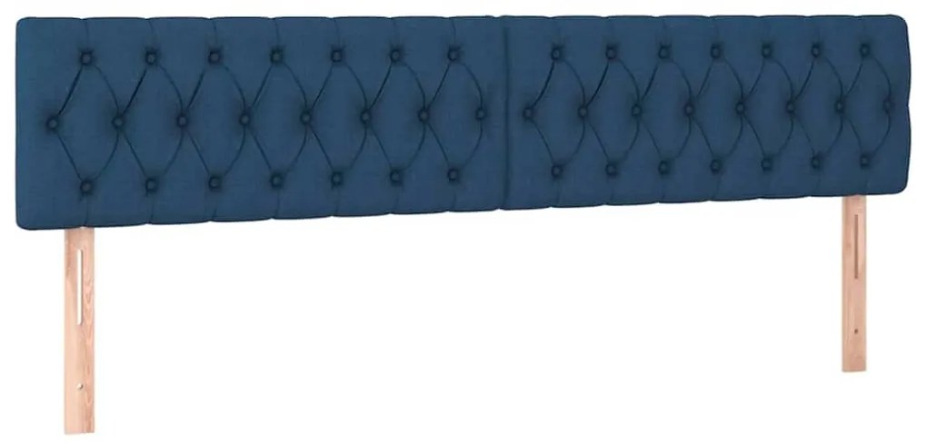 Estrutura de cama otomana com colchões 180x200cm tecido azul