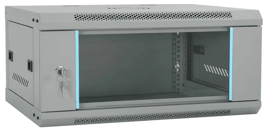 vidaXL Armário de Rede com armazenamento Cinzeto 60 x 45 x 28 cm Aço