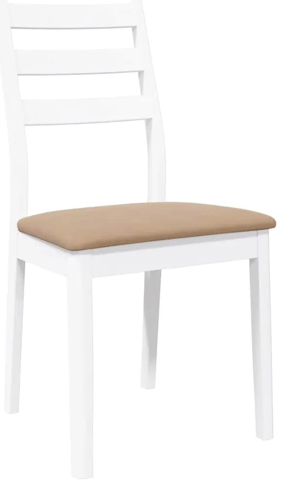 Cadeiras de jantar com almofadões 2 pcs madeira maciça branco