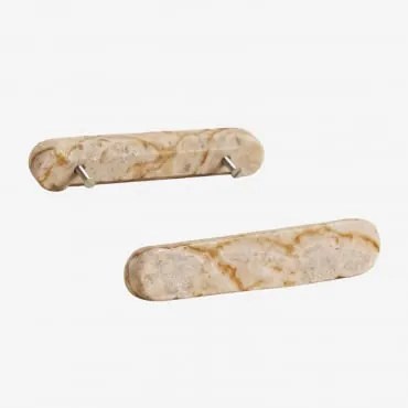 Pack De 2 Puxadores Em Pedra Natural Casbina Mármore Bege Panther - Sklum