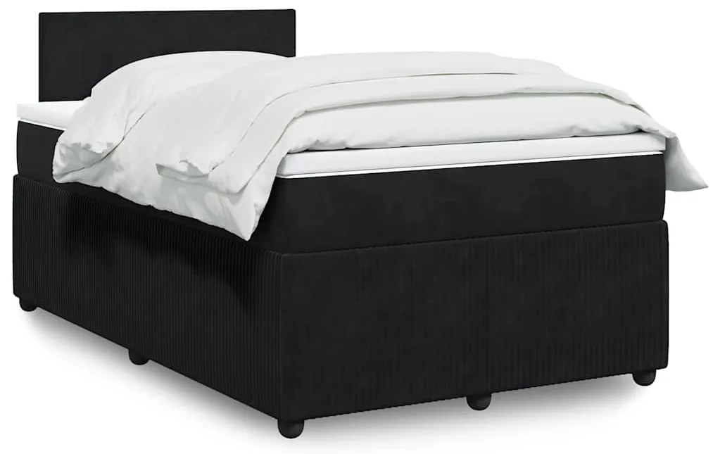 vidaXL Cama boxspring com colchão 120x190 cm veludo preto