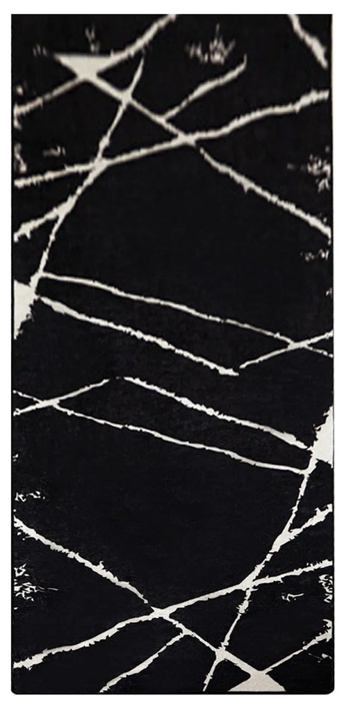 Carpete de Entrada Broken – Preto e Branco – 80x300 cm | Tribo Home