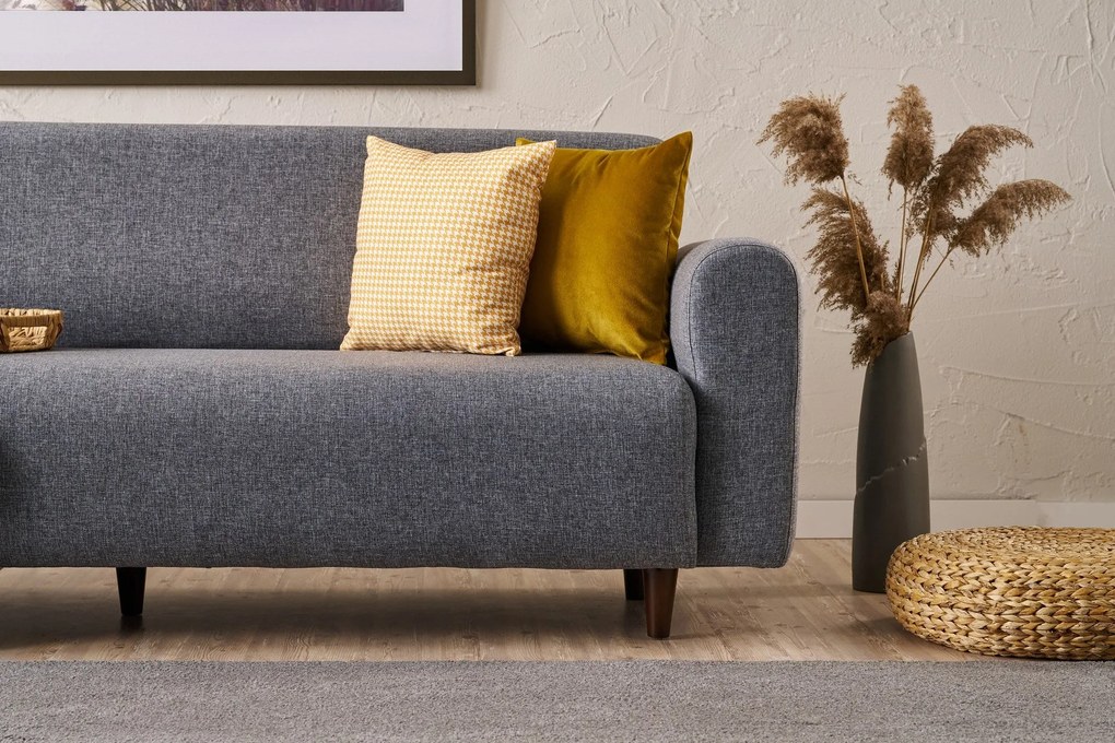 Sofá de 3 Lugares Noya – Cinzento – 220x87x70 cm
