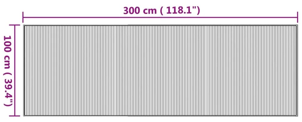 Tapete retangular 100x300 cm bambu cor natural