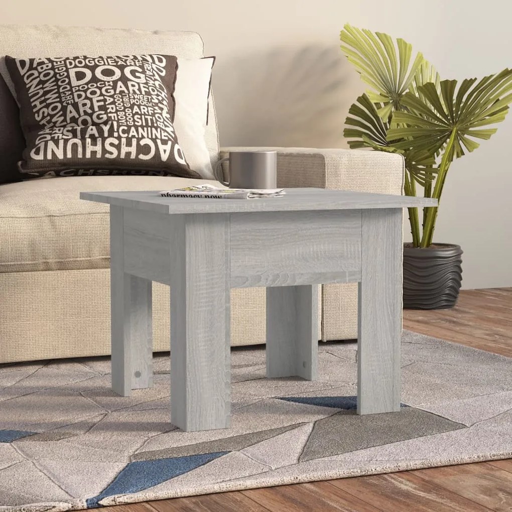 vidaXL Mesa de centro 55x55x42 cm aglomerado cor sonoma cinzento
