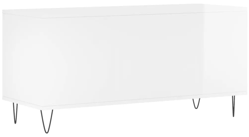 Armário p/ discos 100x38x48 cm deriv. madeira branco brilhante