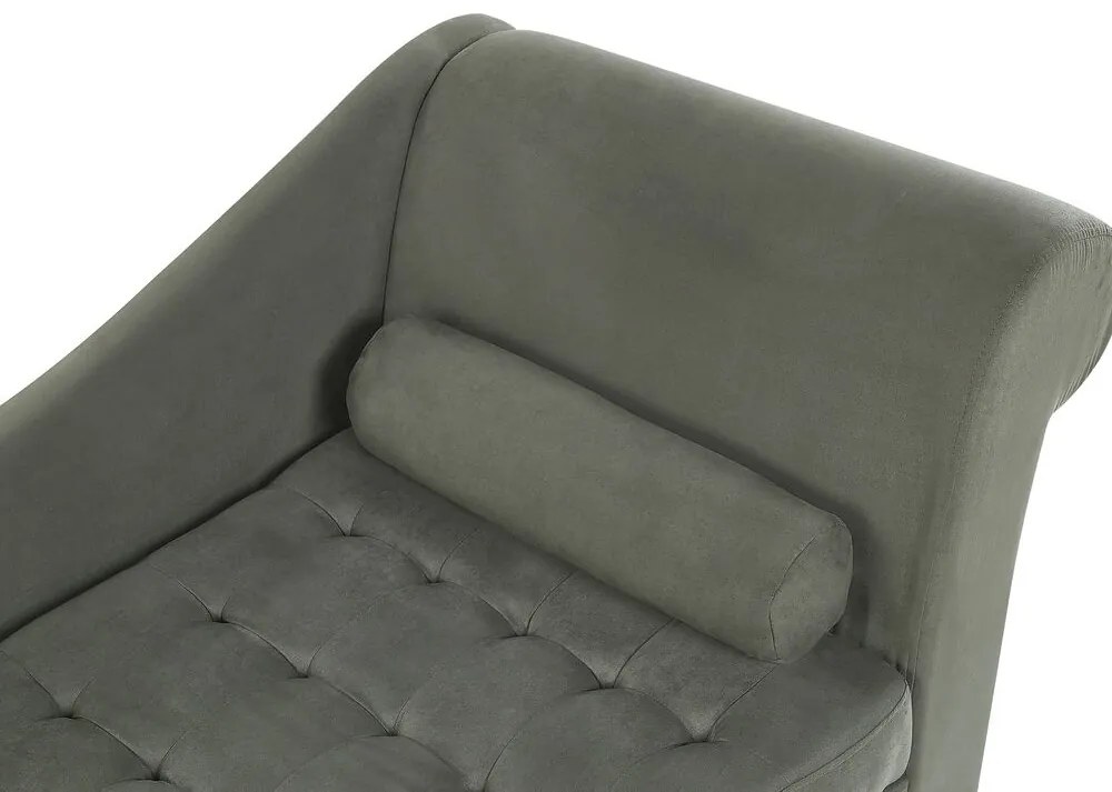 Chaise-longue à direita com arrumação em tecido cinzento PESSAC II Beliani