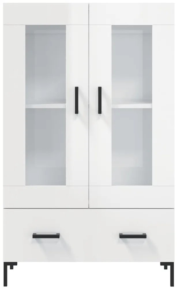 Aparador alto 69,5x31x115 cm derivados madeira branco brilhante
