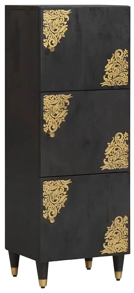 vidaXL Buffê com porta Preto 40 x 33 x 110 cm Madeira de manga maciça
