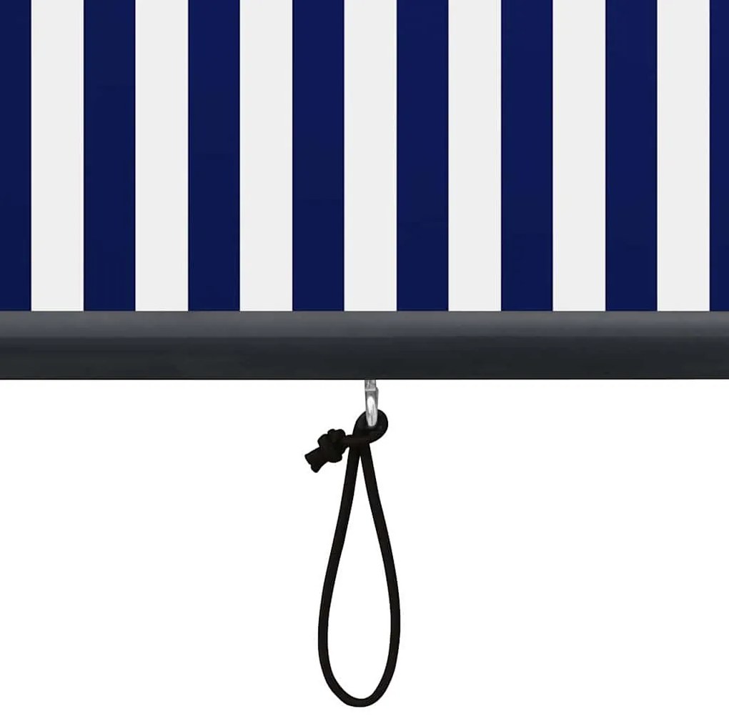 Estore de rolo para exterior 100x250 cm azul e branco