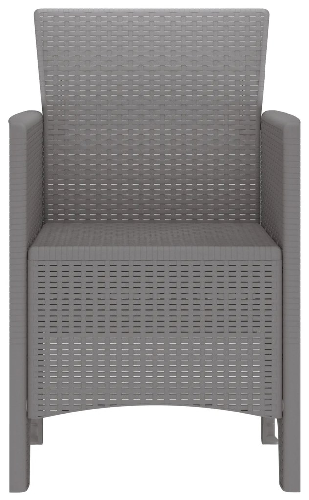 Cadeiras de Jardim 4 pcs Cinza Claro Polirratã