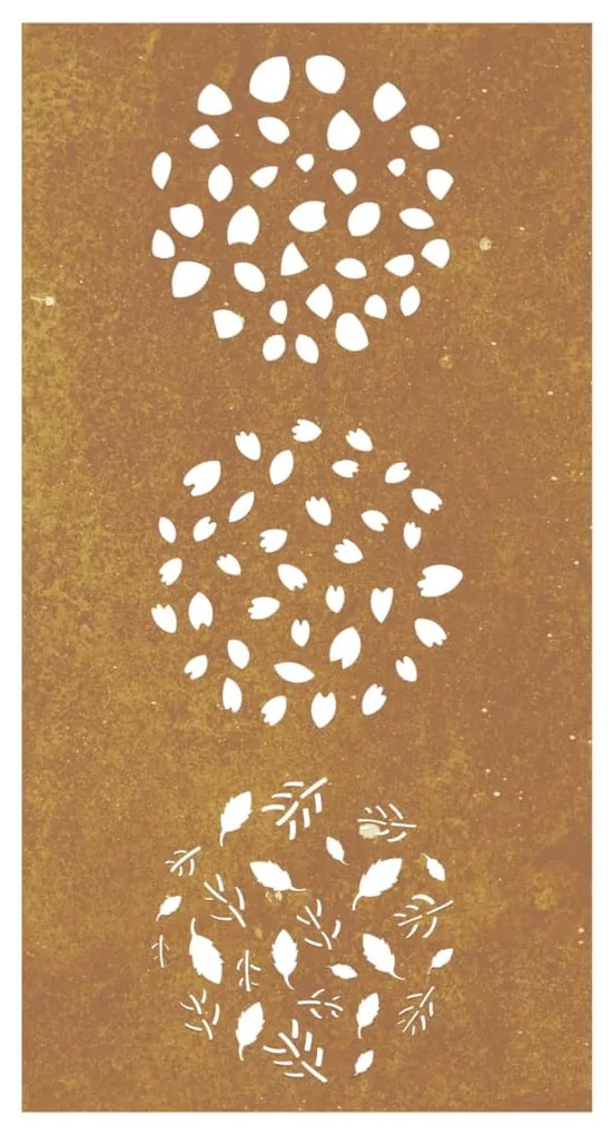 Decoração p/ muro de jardim 105x55 cm aço corten design folhas